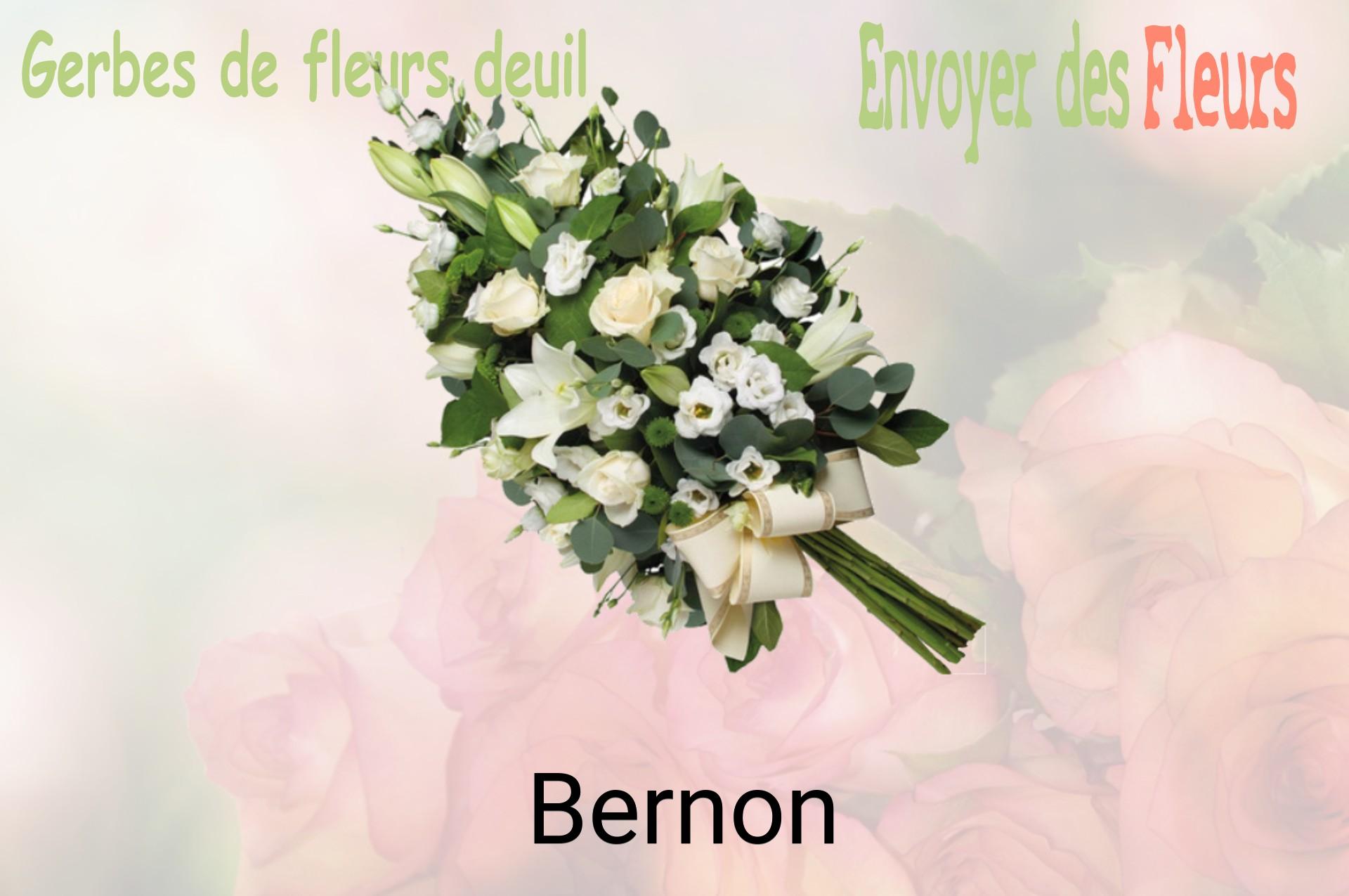 Gerbe de fleurs de deuil livrée à Bernon